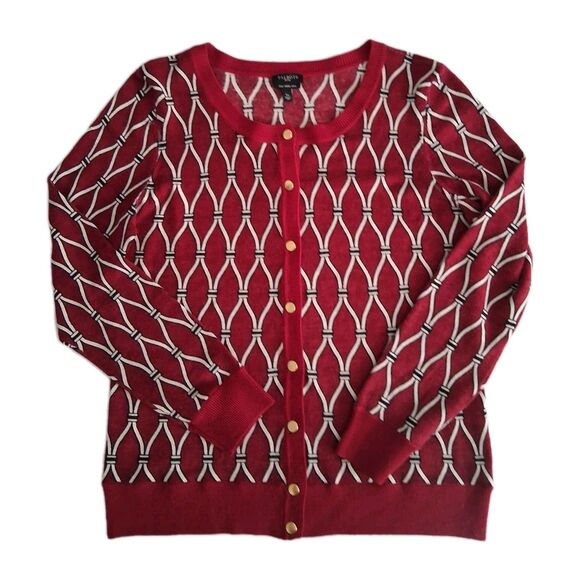 New Talbots Pure Italian Merino Wool Cardigan Button Up LP Large Petite Chain - Picture 1 of 9